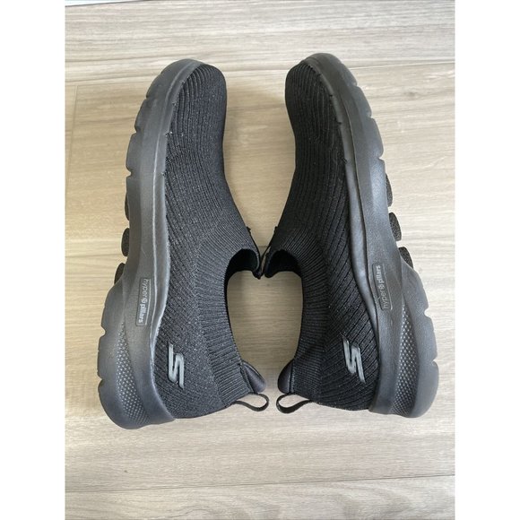 Women's Skechers Go Walk Black Sparkly hyper pillars Size 10 Slip-on’s Mint! - Picture 8 of 11